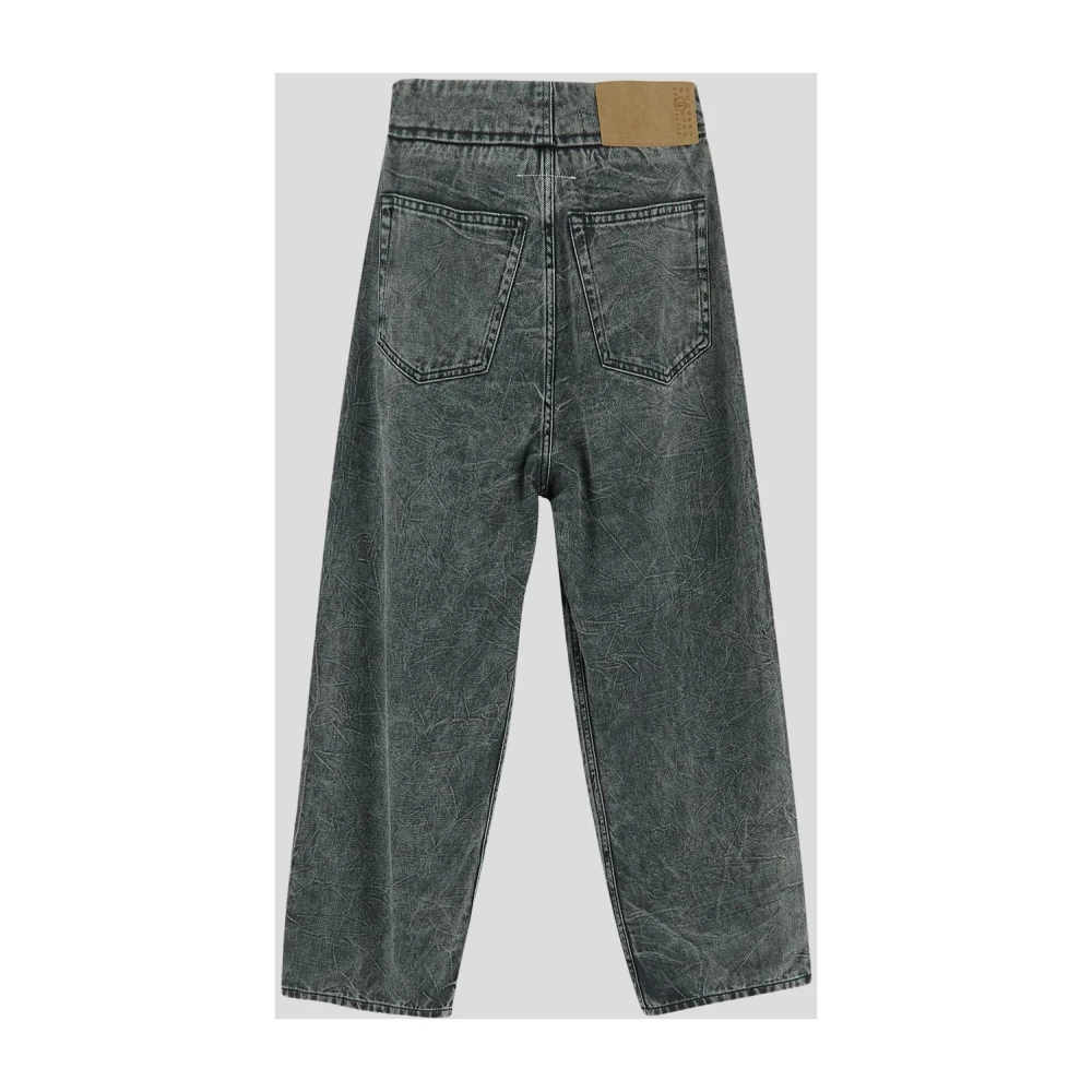 MM6 Maison Margiela Wijde katoenen jeans Black Dames