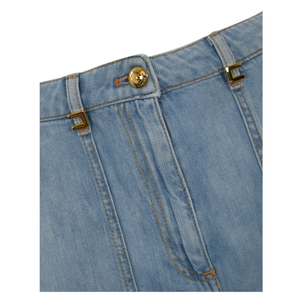 Elisabetta Franchi Cargo Denim Broek Blauw Blue Dames