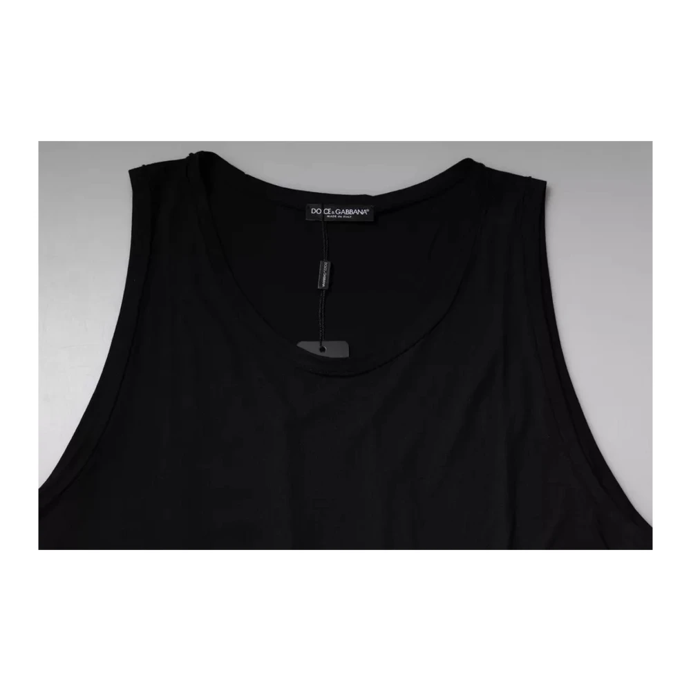 Dolce & Gabbana Zwarte Katoenen Tanktop Black Heren