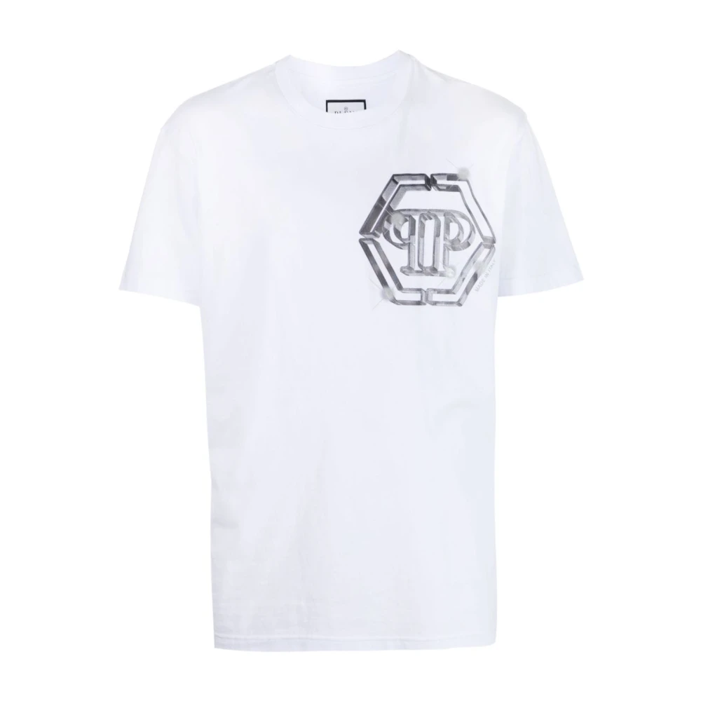 Philipp Plein Wit Katoenen T-Shirt White Heren