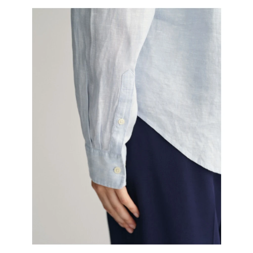 Gant Linnen Chambray Overhemd Blue Dames