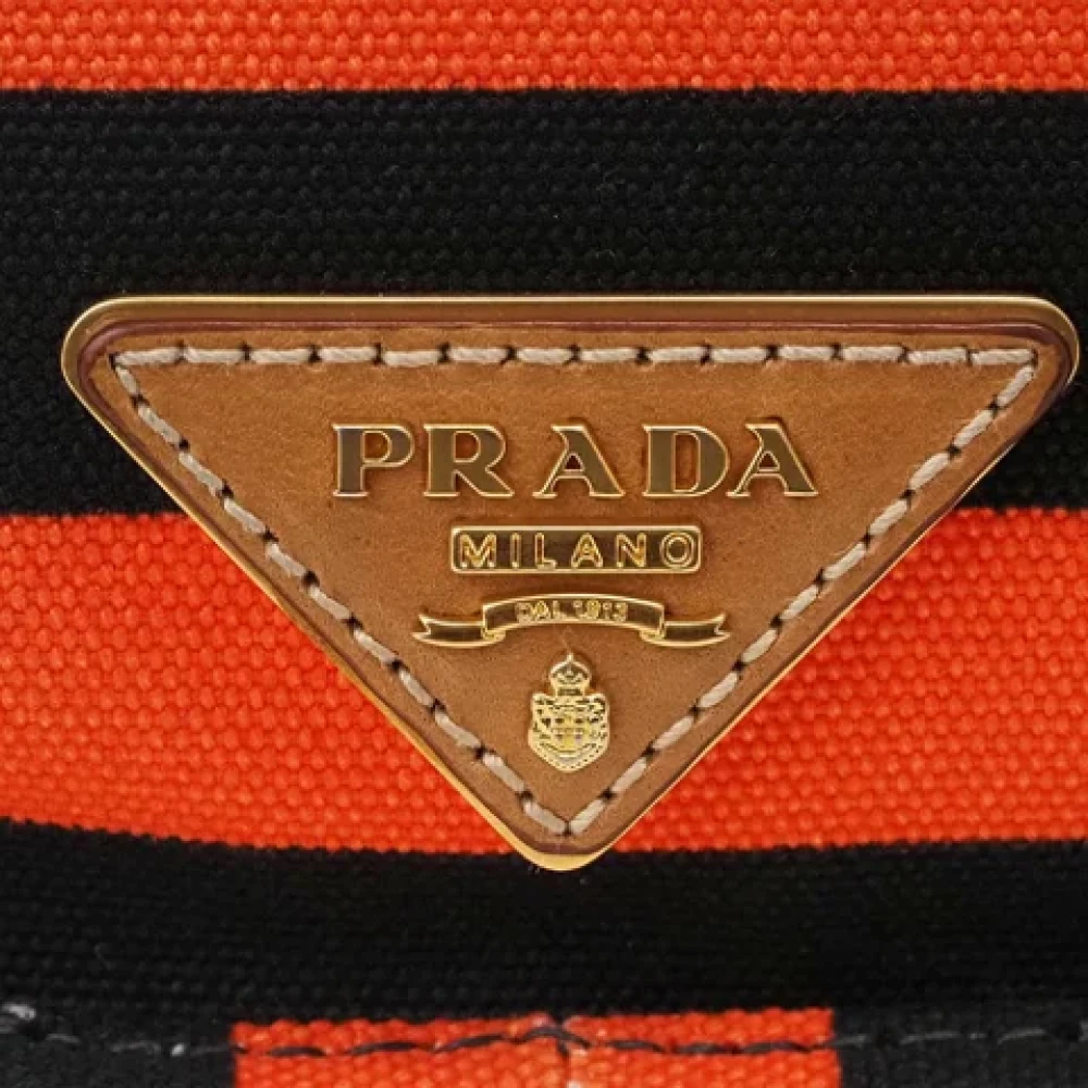Prada Vintage Pre-owned Canvas prada-bags Orange Dames