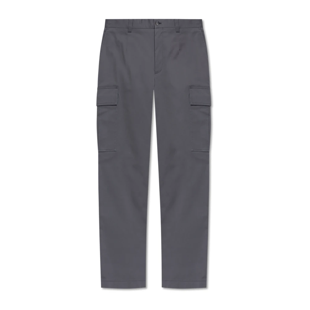 Dolce & Gabbana Men's Gray Straight Trousers, L, Cotton Cargo Trousers