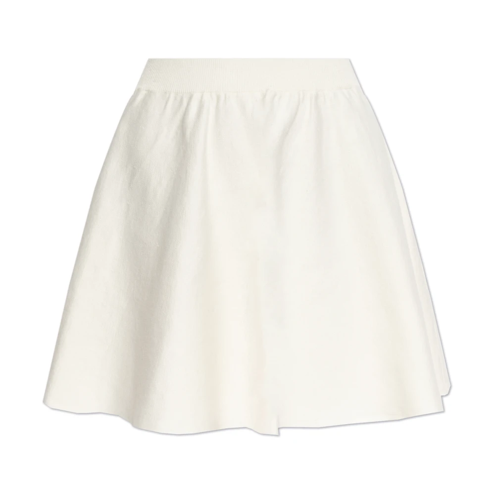 Rotate Birger Christensen Rok met geribbelde zoom en elastische tailleband White Dames