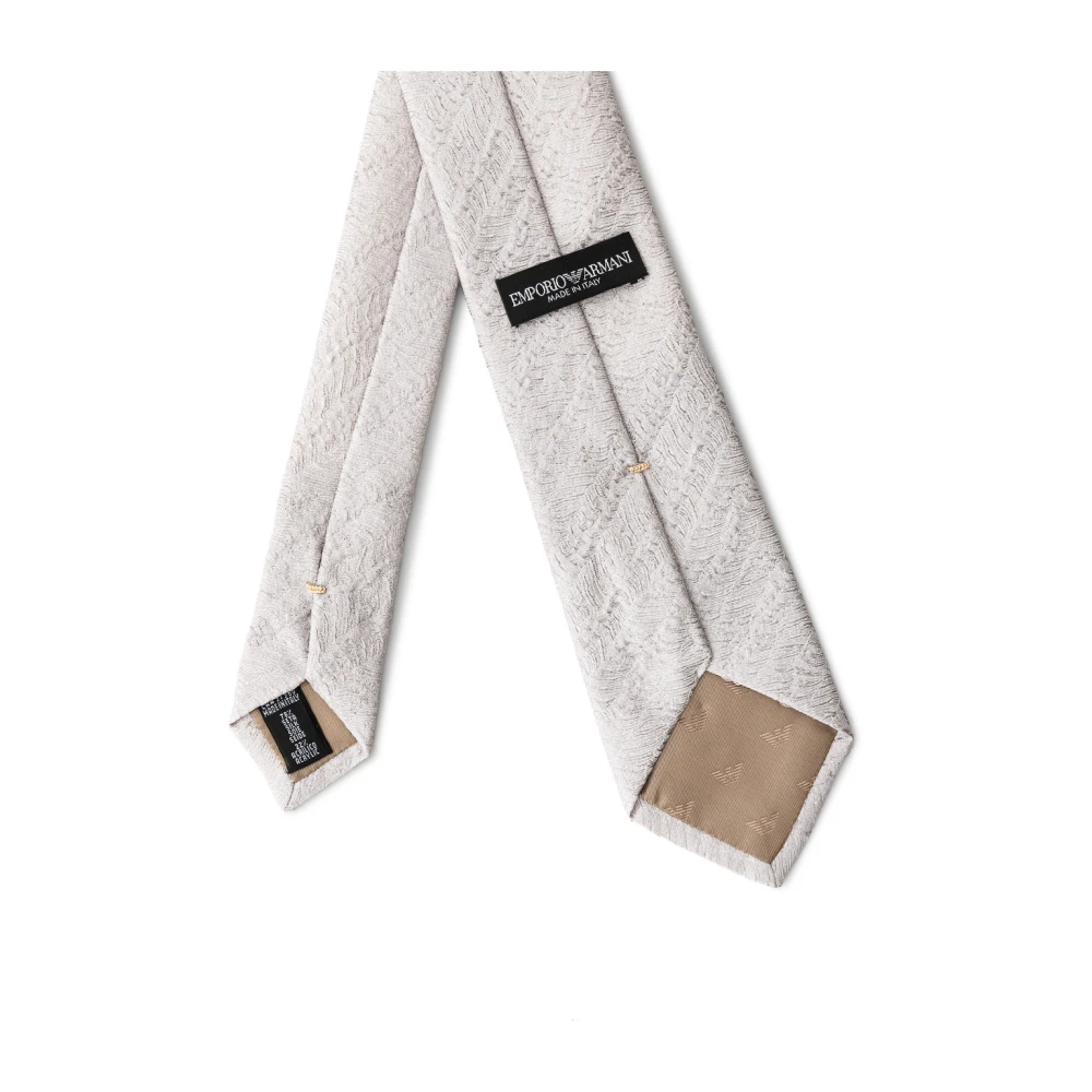 Emporio Armani Zijden Zilveren Stropdas Gray Heren