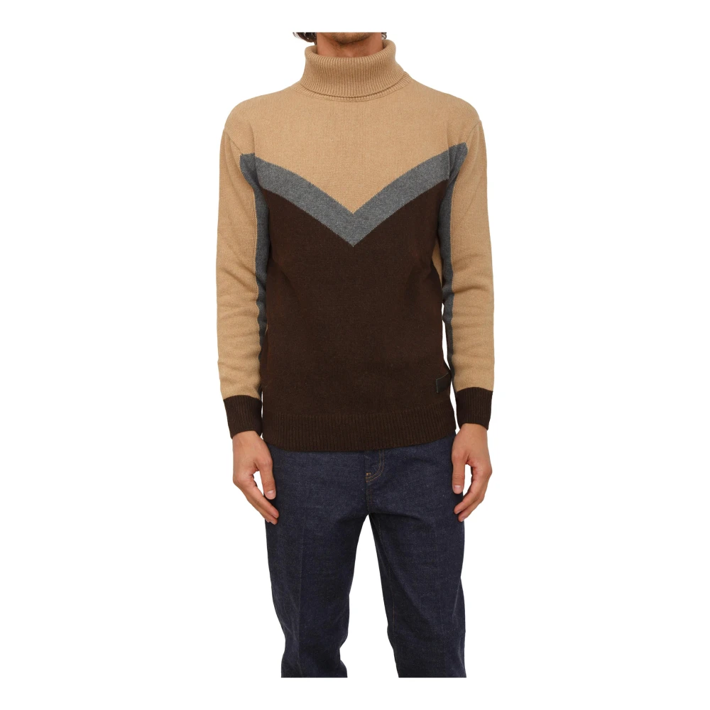Richmond Men's Brown Turtlenecks, L, Britez Turtleneck Jumper