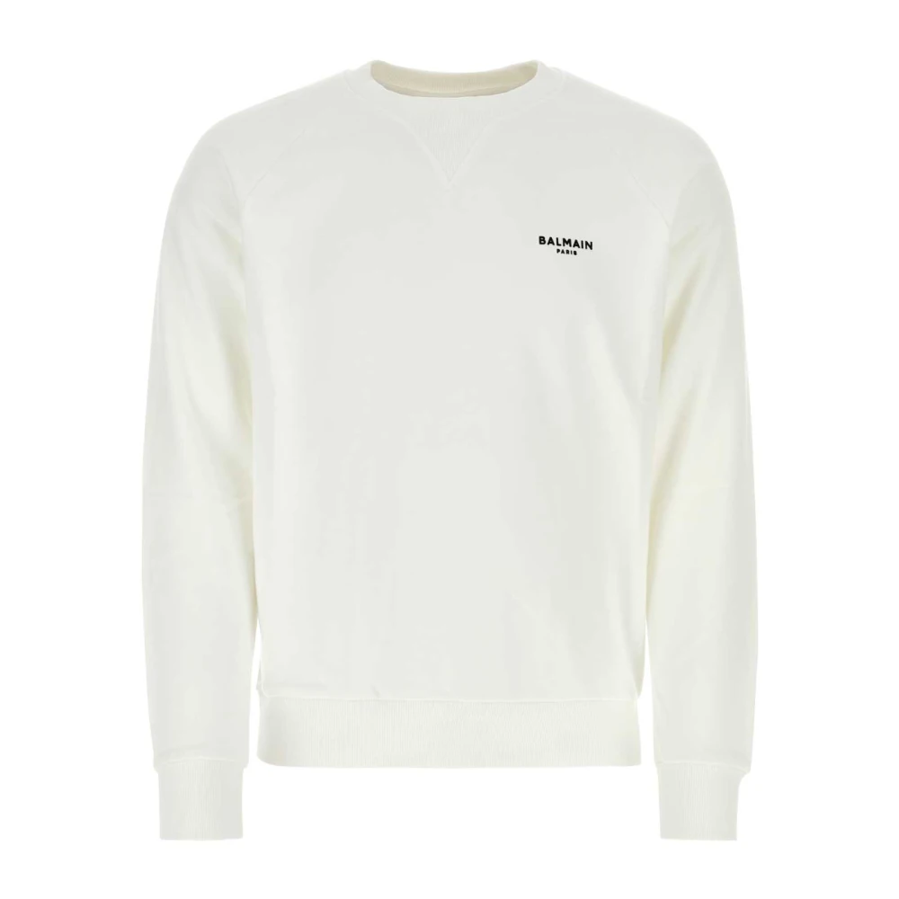 Balmain Klassieke Witte Katoenen Sweatshirt White Heren