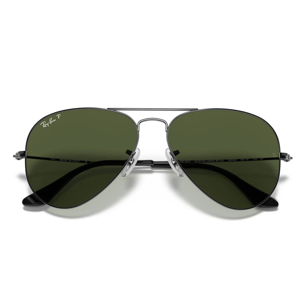 Ray-Ban Unisex Grey Aviator Gunmetal Green Polarized Aviator 3025 Sunglasses In - Image 6