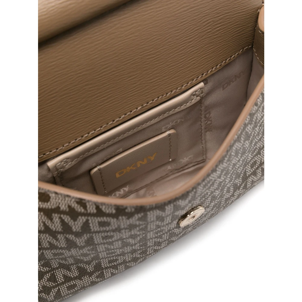 DKNY Beige Leren Crossbody Tas Beige Dames