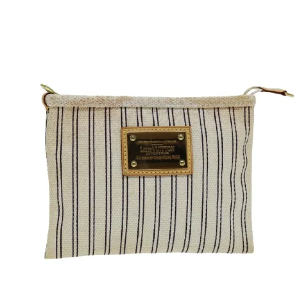Louis Vuitton Vintage Pre-owned Canvas clutches White Dames