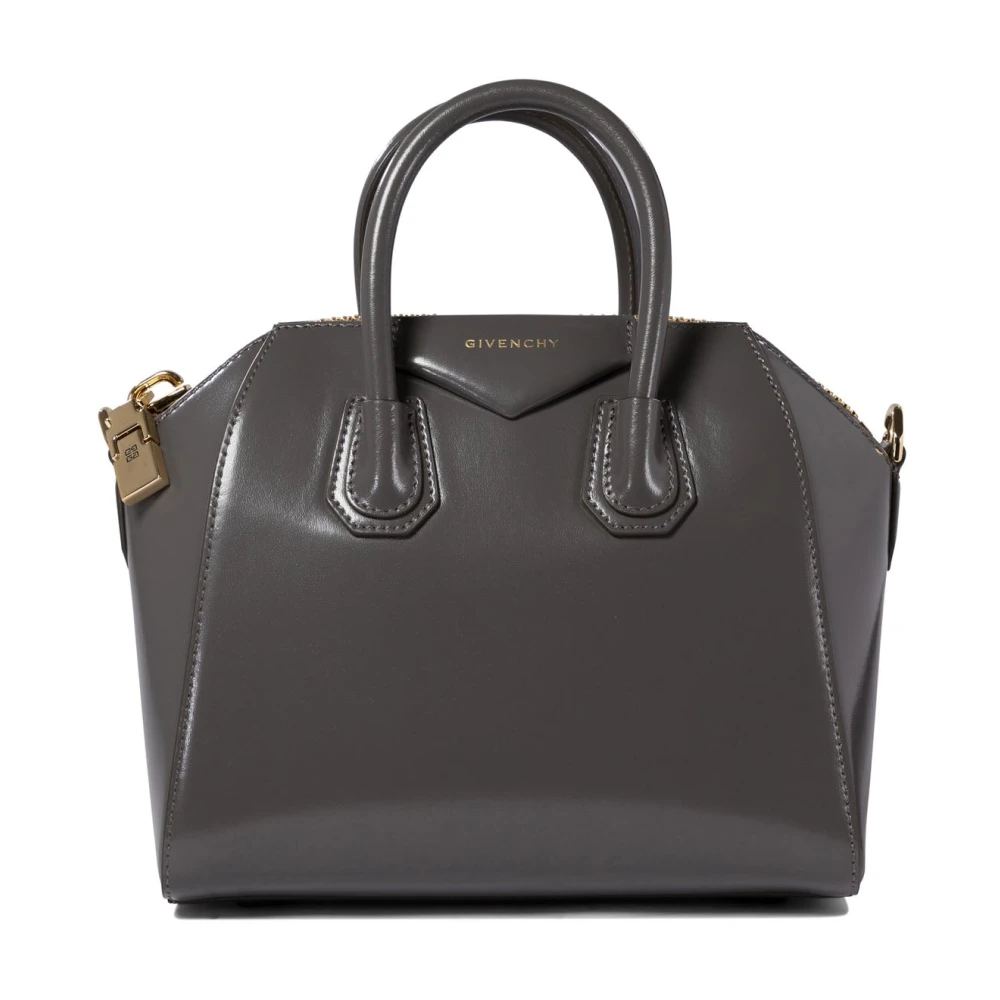 Givenchy Grijze Box Kalfsleren Mini Schoudertas Gray Dames