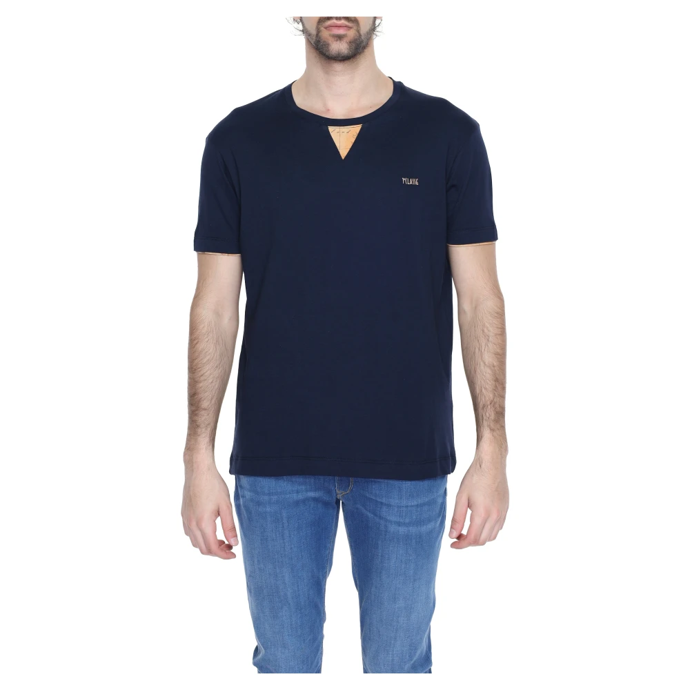 Alviero Martini 1a Classe Blauw Katoenen T-shirt Korte Mouwen Ronde Halslijn Blue Heren