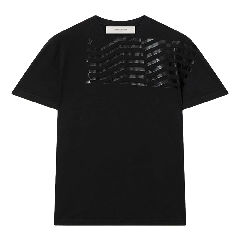 Golden Goose Men's Black T-Shirts, S, T-Shirt Texturizzata