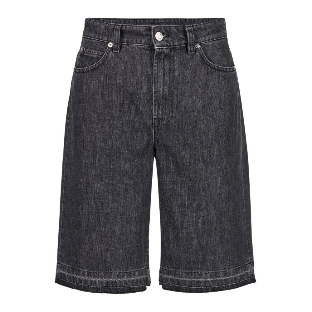 Iceberg Zwarte regular fit Bermuda shorts van denim Black Dames