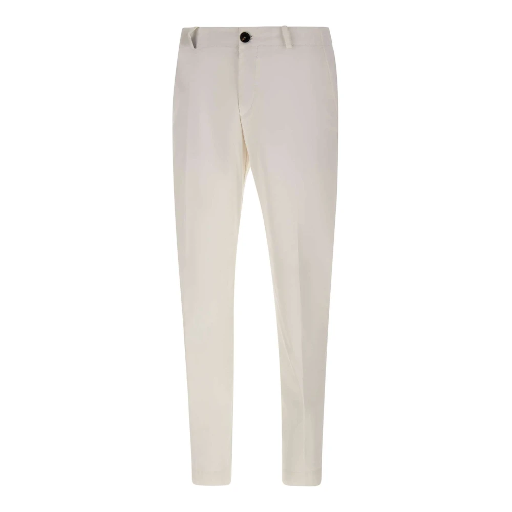 Rrd Men's White Slim-Fit Trousers, S, Marina Chalk Week End Trousers