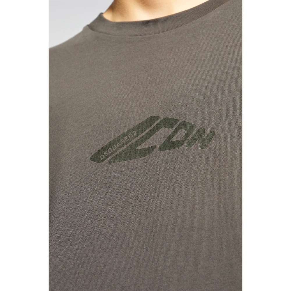 Dsquared2 T-shirt met logo Gray Heren