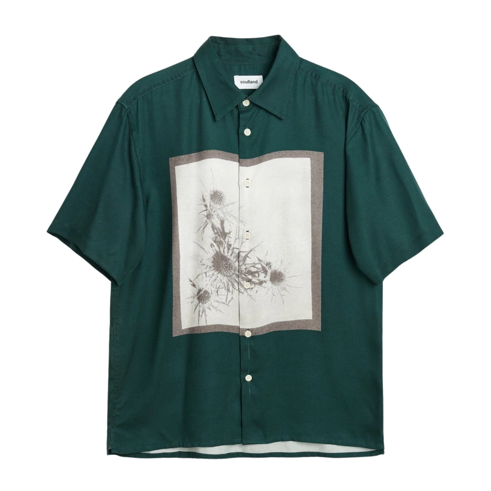 Soulland Relaxed Fit Korte Mouw Shirt Green Heren