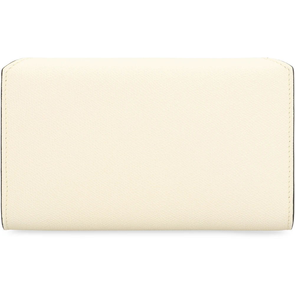 Valextra Leren Clutch met Kettingband Beige Dames