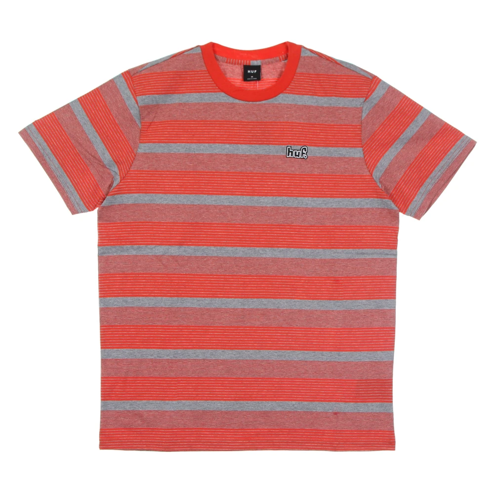 HUF Gestreepte gebreide top met ronde hals Red Heren
