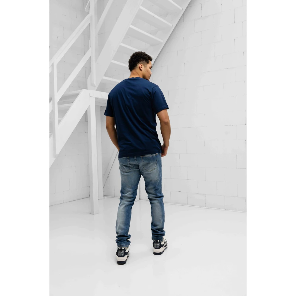 Versace Jeans Couture Logo T-shirt Heren Donkerblauw Blue Heren