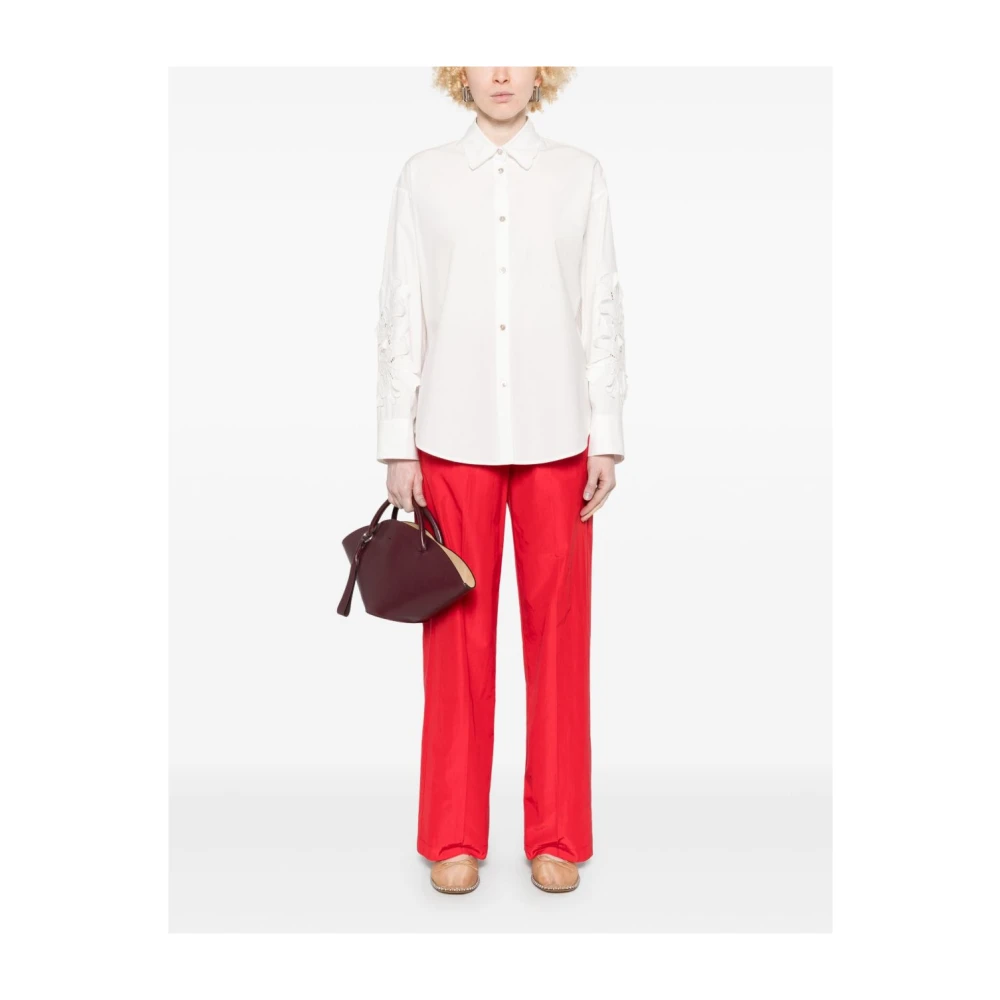 Forte Rode Broek met Elastische Tailleband Red Dames
