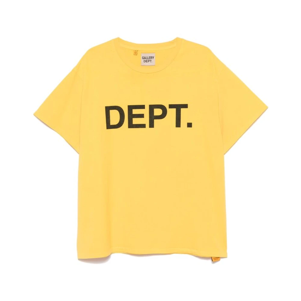 Gallery Dept. Gele Katoenen Logo Print T-shirt Yellow Heren