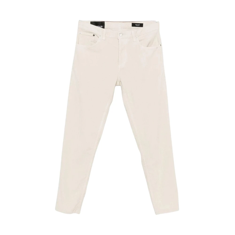 Dondup Men's White Chinos, W30, Pantalone In Velluto 5 Tasche