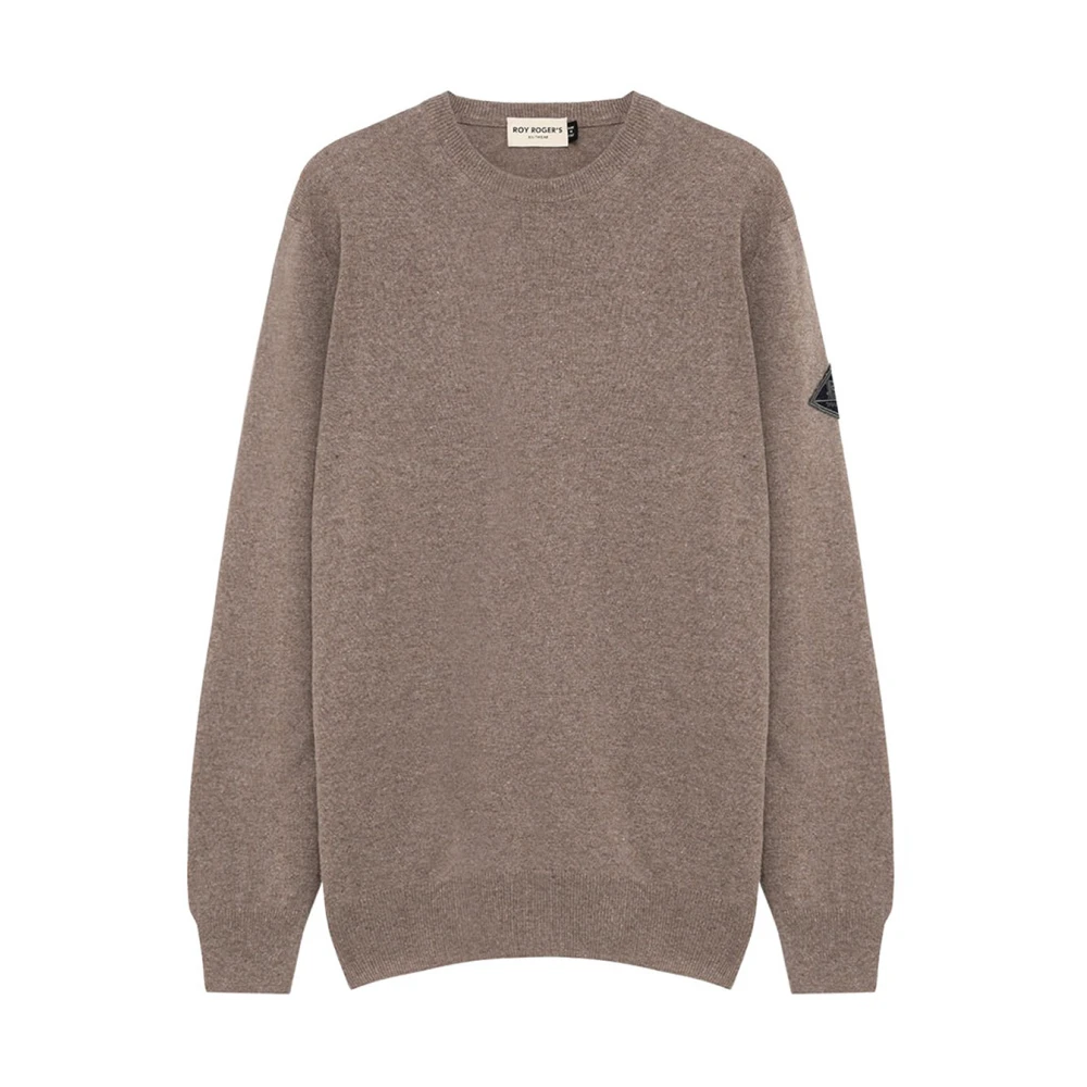 Roy Roger's Beige Wol Kasjmier Trui Raglan Mouw Beige Heren