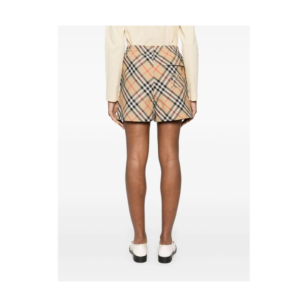 Burberry Beige Trekkoord Elastische Taille Shorts Beige Dames