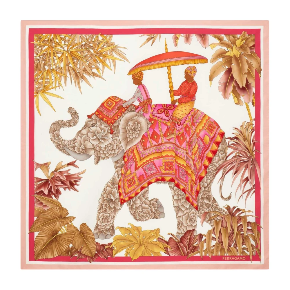 Ferragamo Women's Silk Scarf With Indian Print