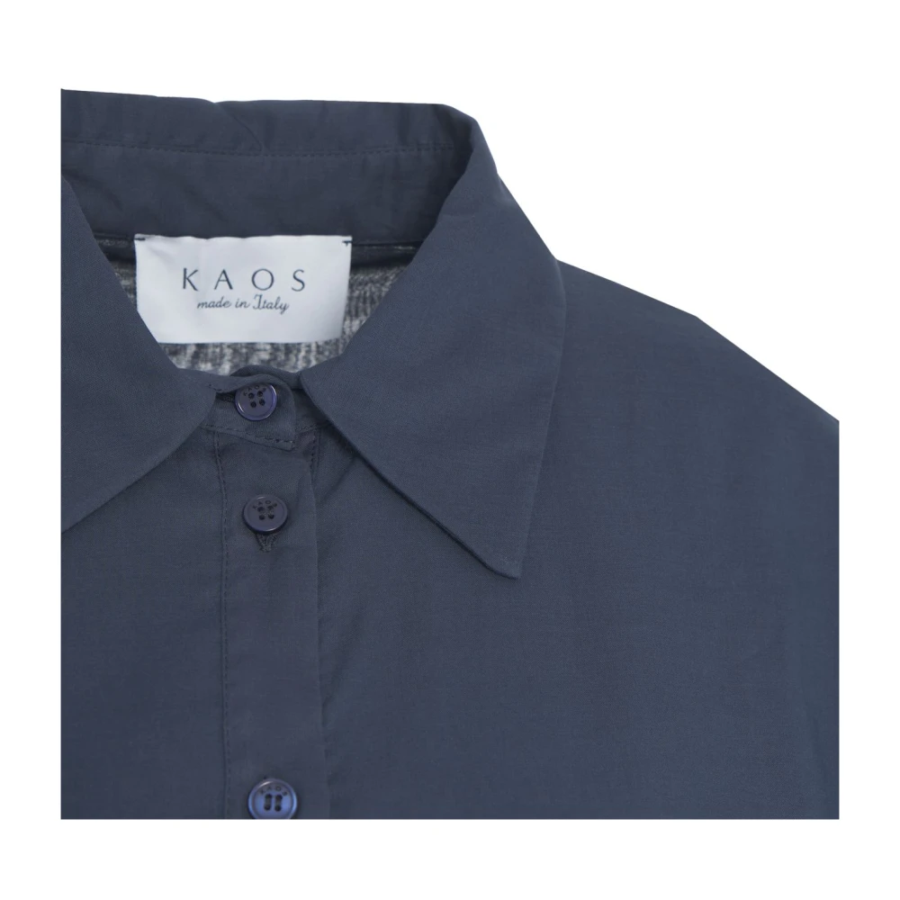Kaos Blauwe Overhemdjurk met Gelaagde Rok Blue Dames