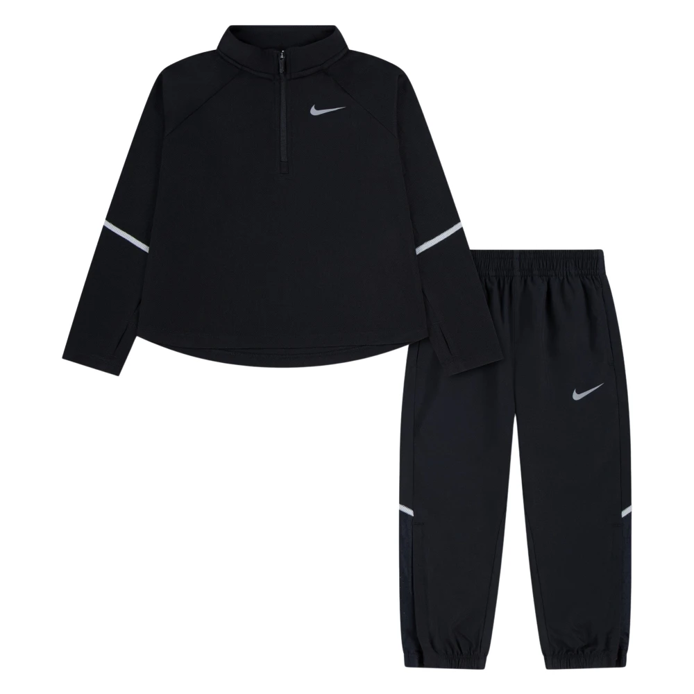 Nike Men's Black Dri-Fit Half-Zip Top And Pants Set