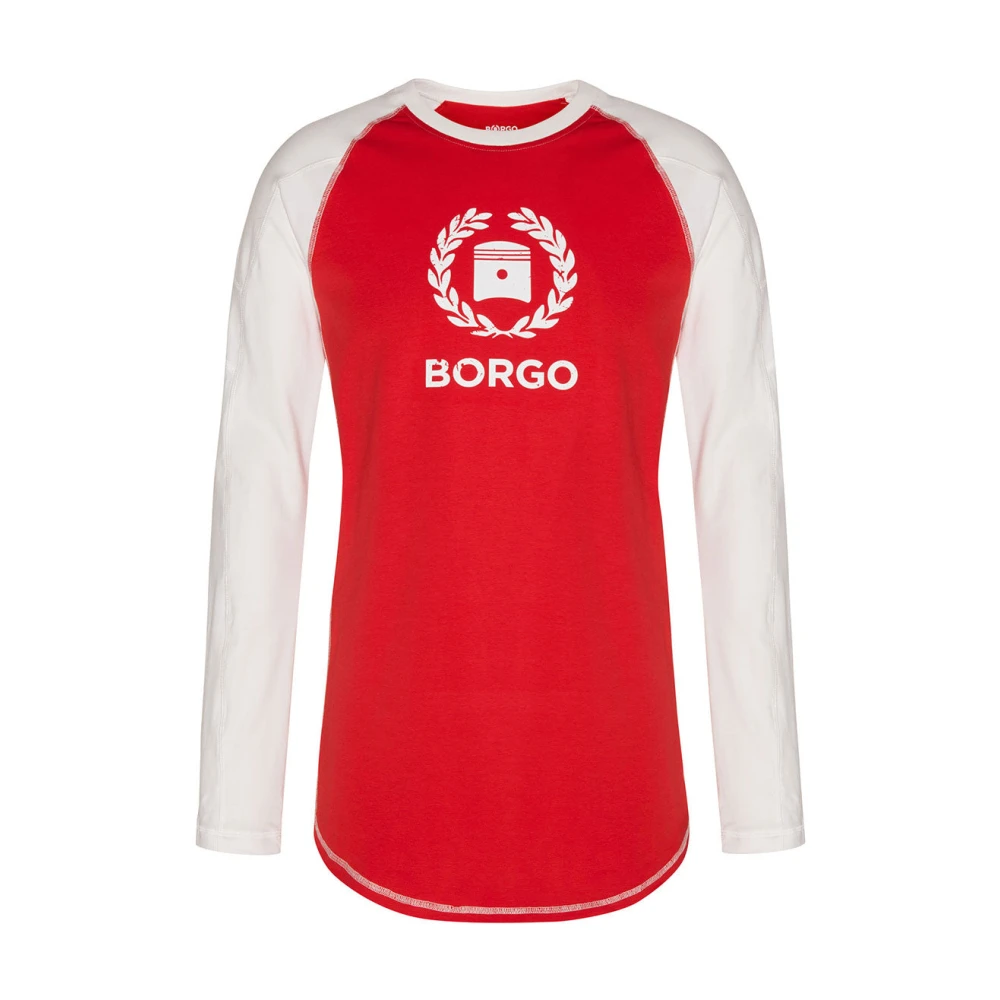 Borgo Siracusa Longlap Rood T-shirt Red Heren