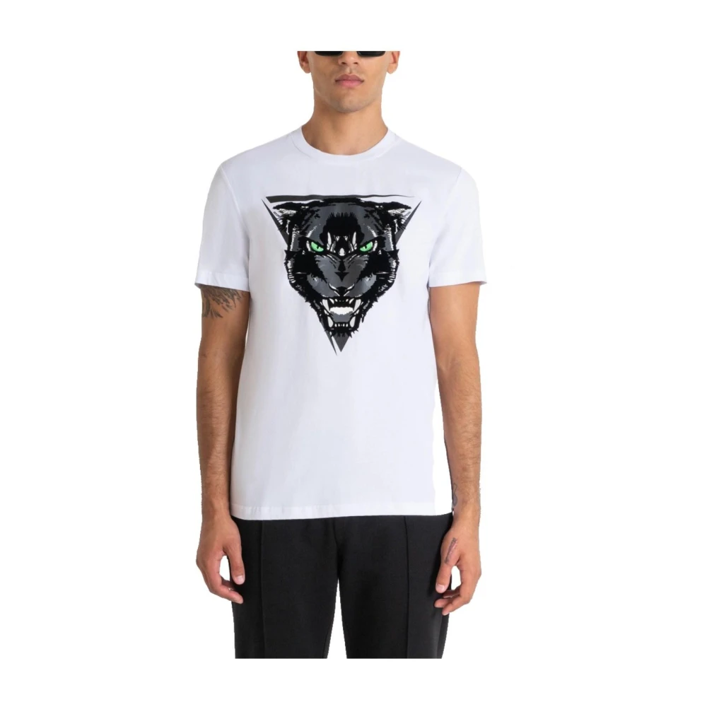 Antony Morato Panterprint Katoenen T-shirt White Heren