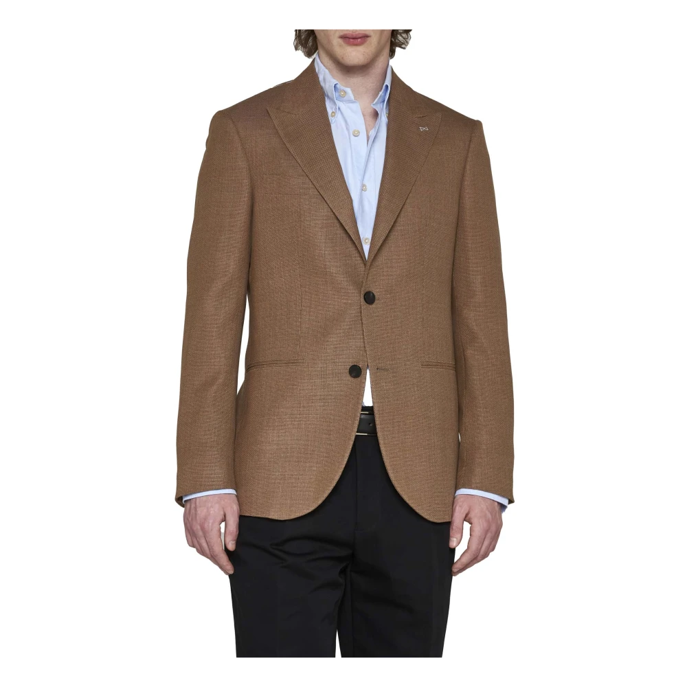 D4.0 Wollen Blazer met Engelse Ventilatie Brown Heren