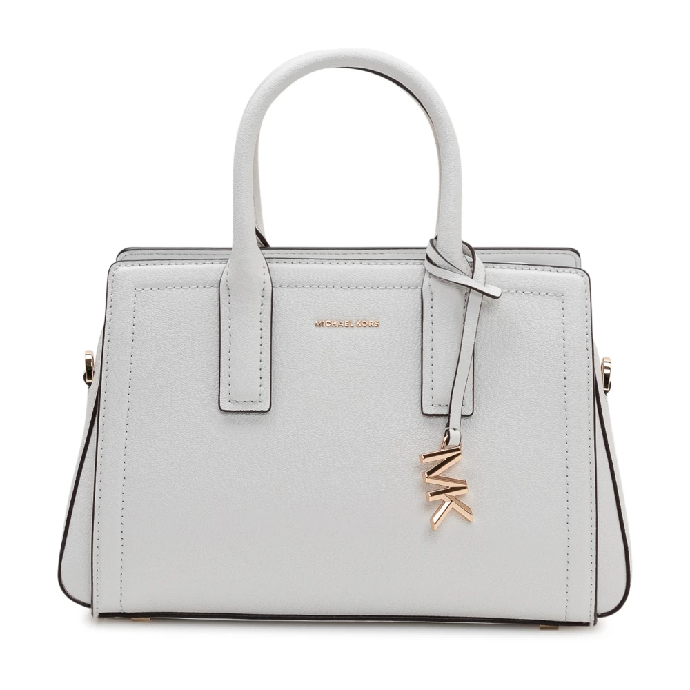 Michael Kors Women's White Laila Small Pebbled Leather Satchel