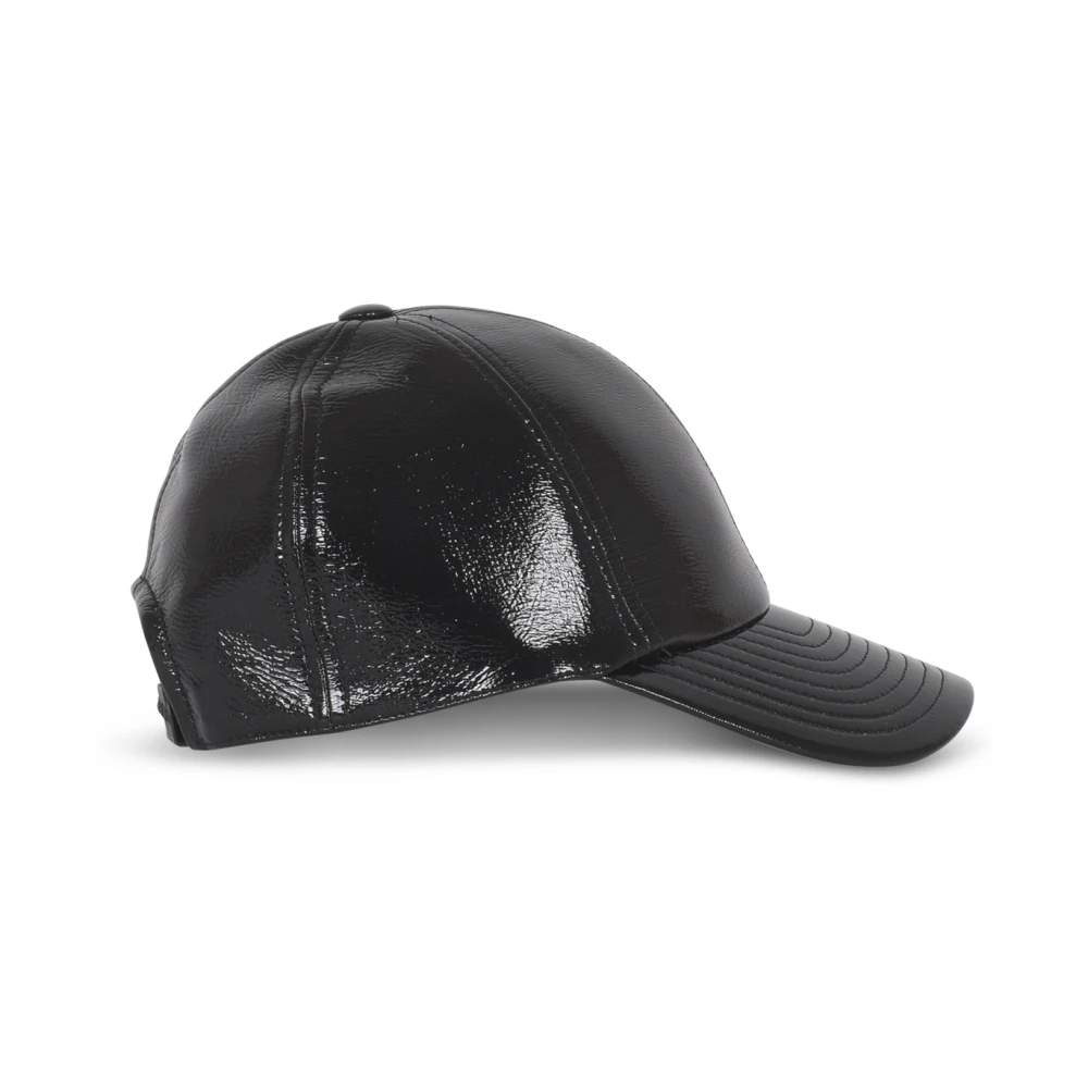 Courrèges Zwarte Vinyl Cap Hoed Black Dames