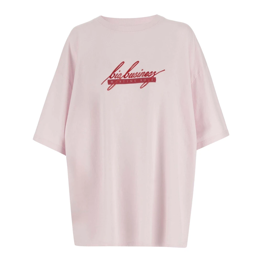 Martine Rose Bomull T-shirt Crew Neck Logo Print Pink, Herr