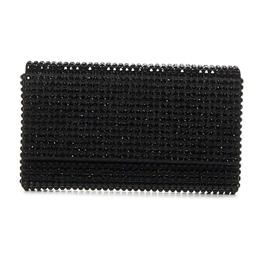 Amina Muaddi Women's Black Cross Body Bags, One Size, Superamini Paloma Clutch