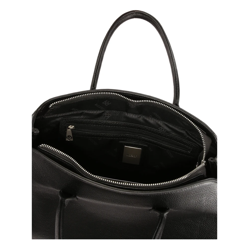 Kazar Grote stedelijke handtas met minimalistische handvatten Black Dames