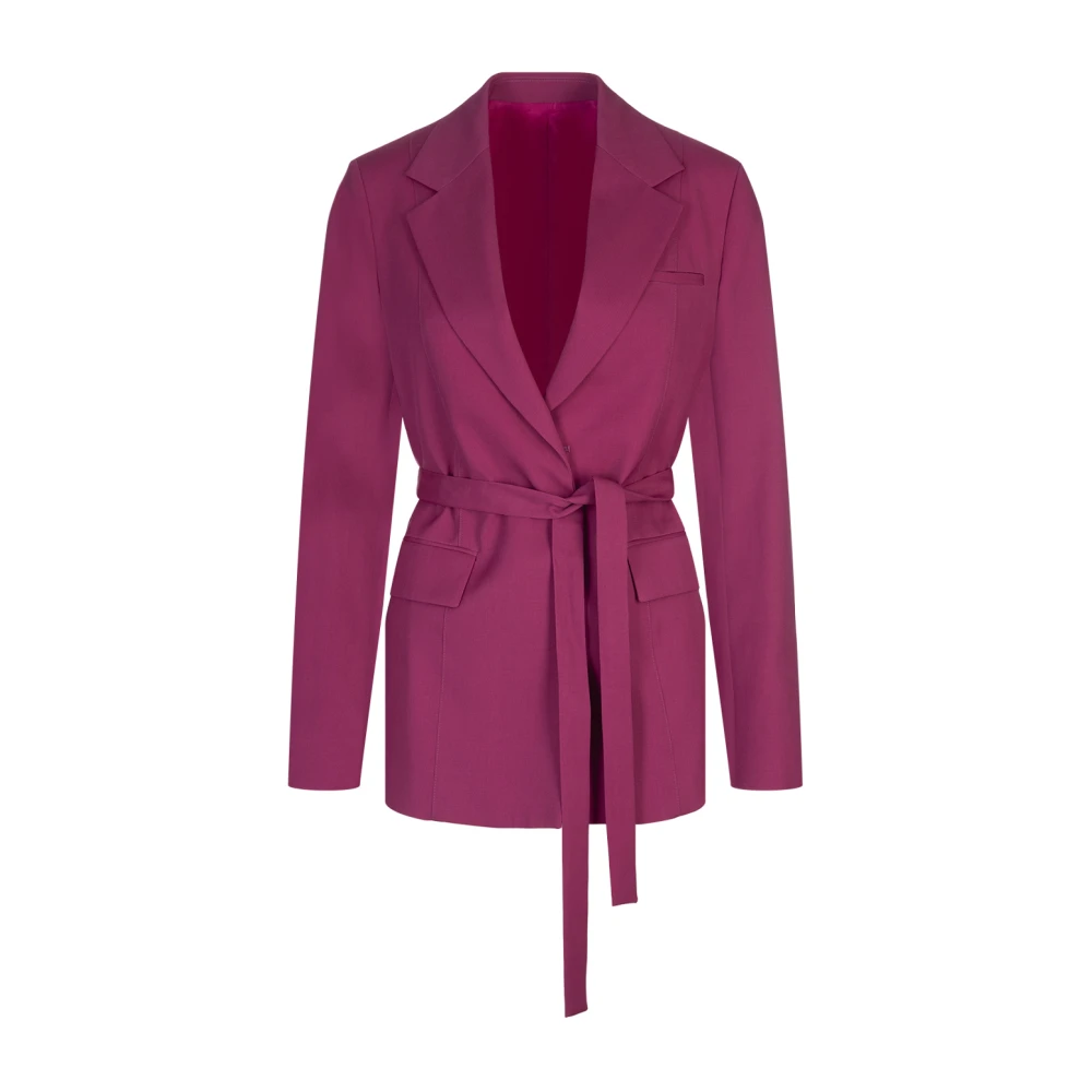 Lanvin Fuchsia Geriemde Wollen Jas Pink Dames