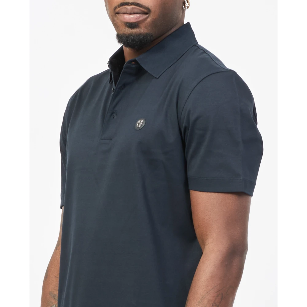 Hugo Boss Blauw Poloshirt met Monogram Patch Blue Heren