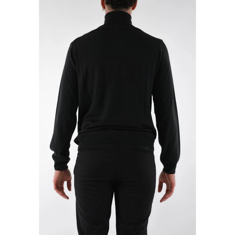 Woolrich Merinowol coltrui met ribboorden Black Heren