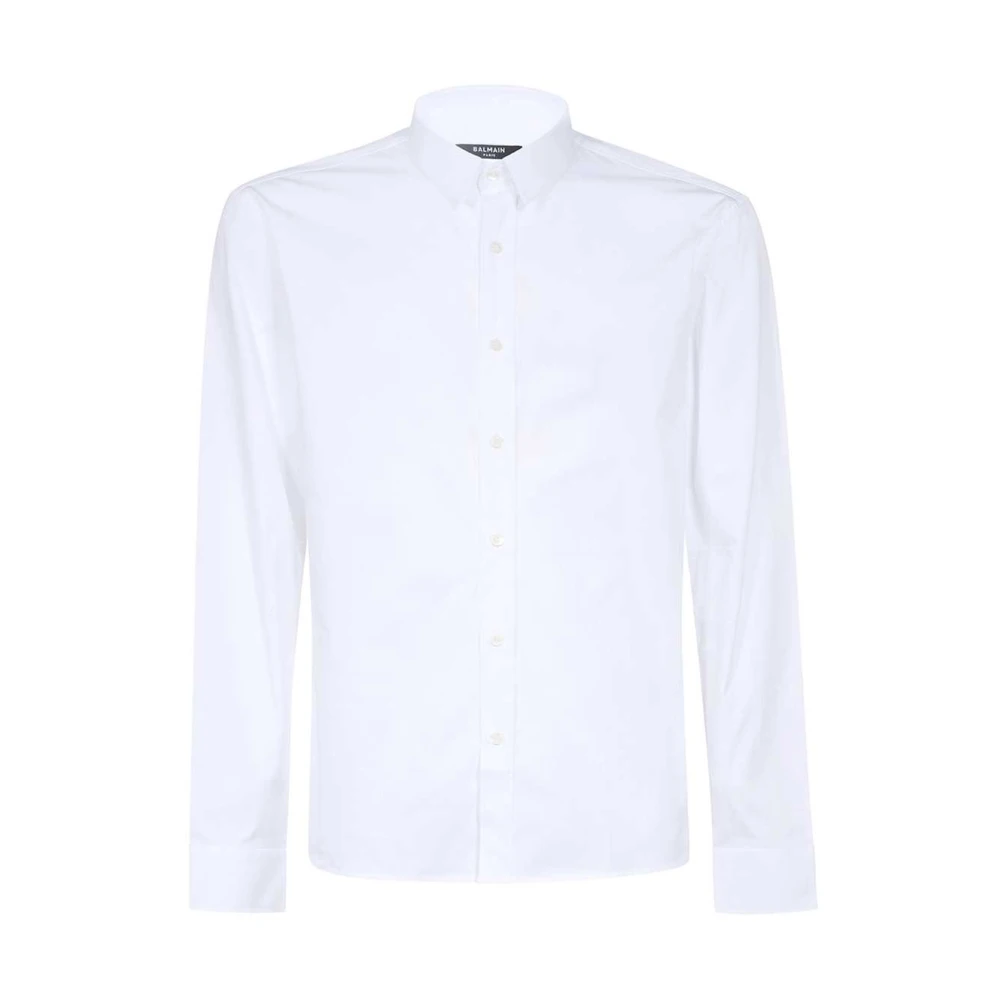 Balmain Casual Katoenen Overhemd voor Mannen White Heren
