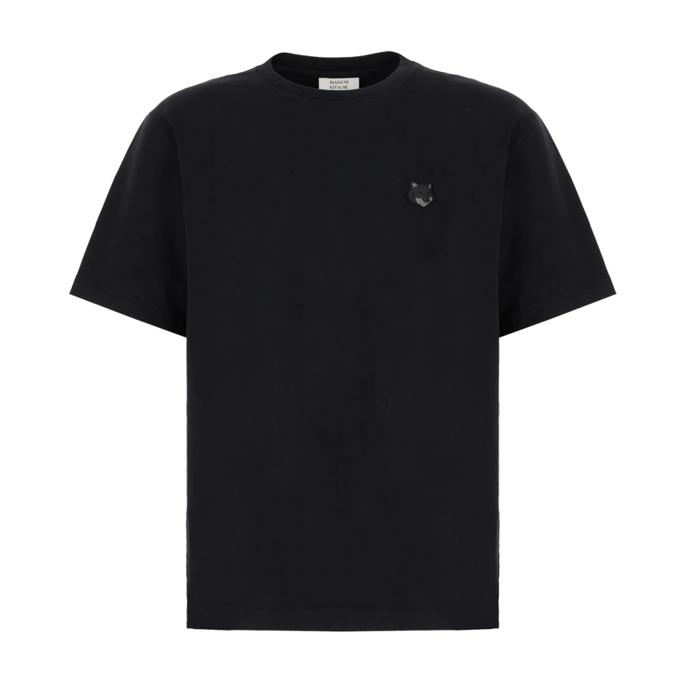 Maison Kitsuné Avslappnad Bomull T-shirt för Män Black, Herr