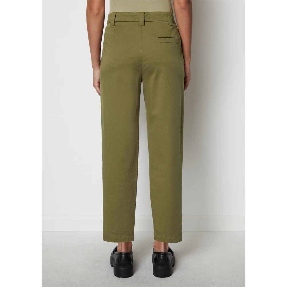 Marc O'Polo Moderne taps toelopende chino met hoge taille Green Dames