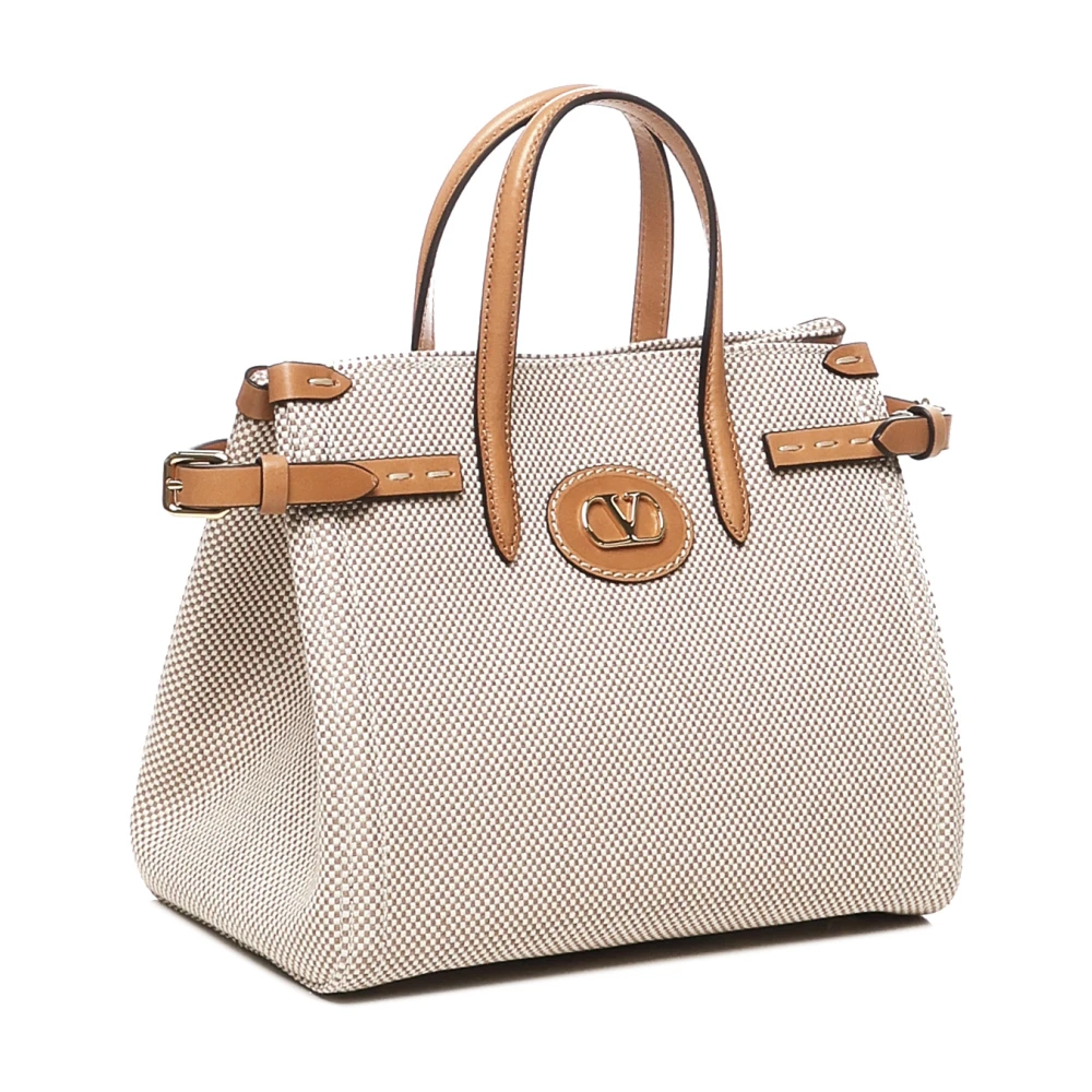 Valentino Garavani Stijlvolle Kleine Tote Tas Beige Dames