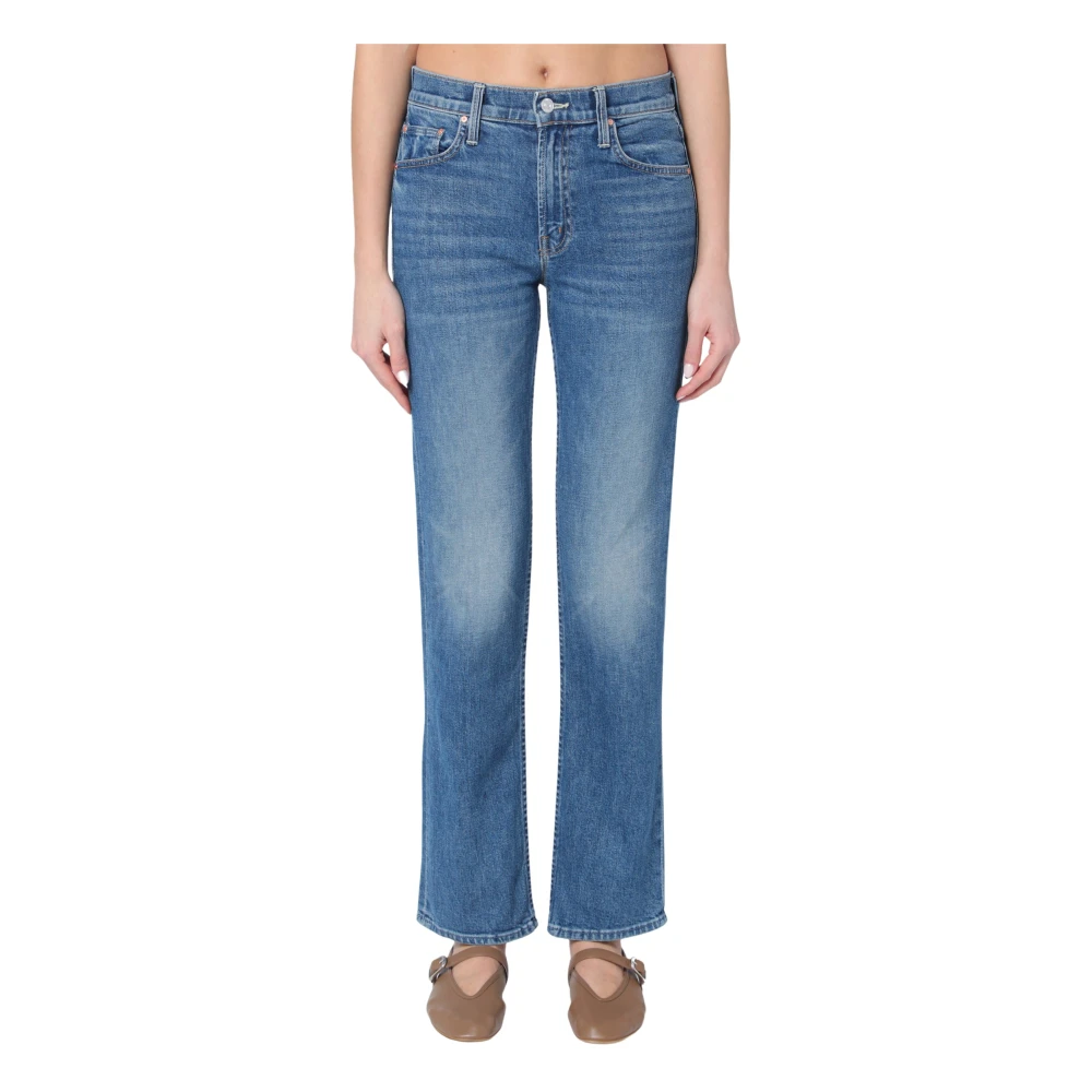 Mother Regular Fit Sneak Jeans Blue Dames