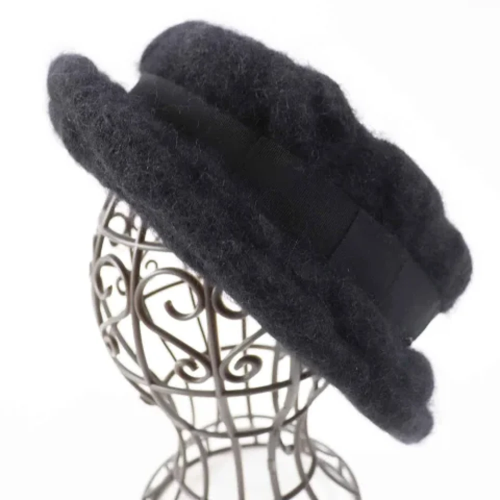 Chanel Vintage Pre-owned Fabric hats Black Dames