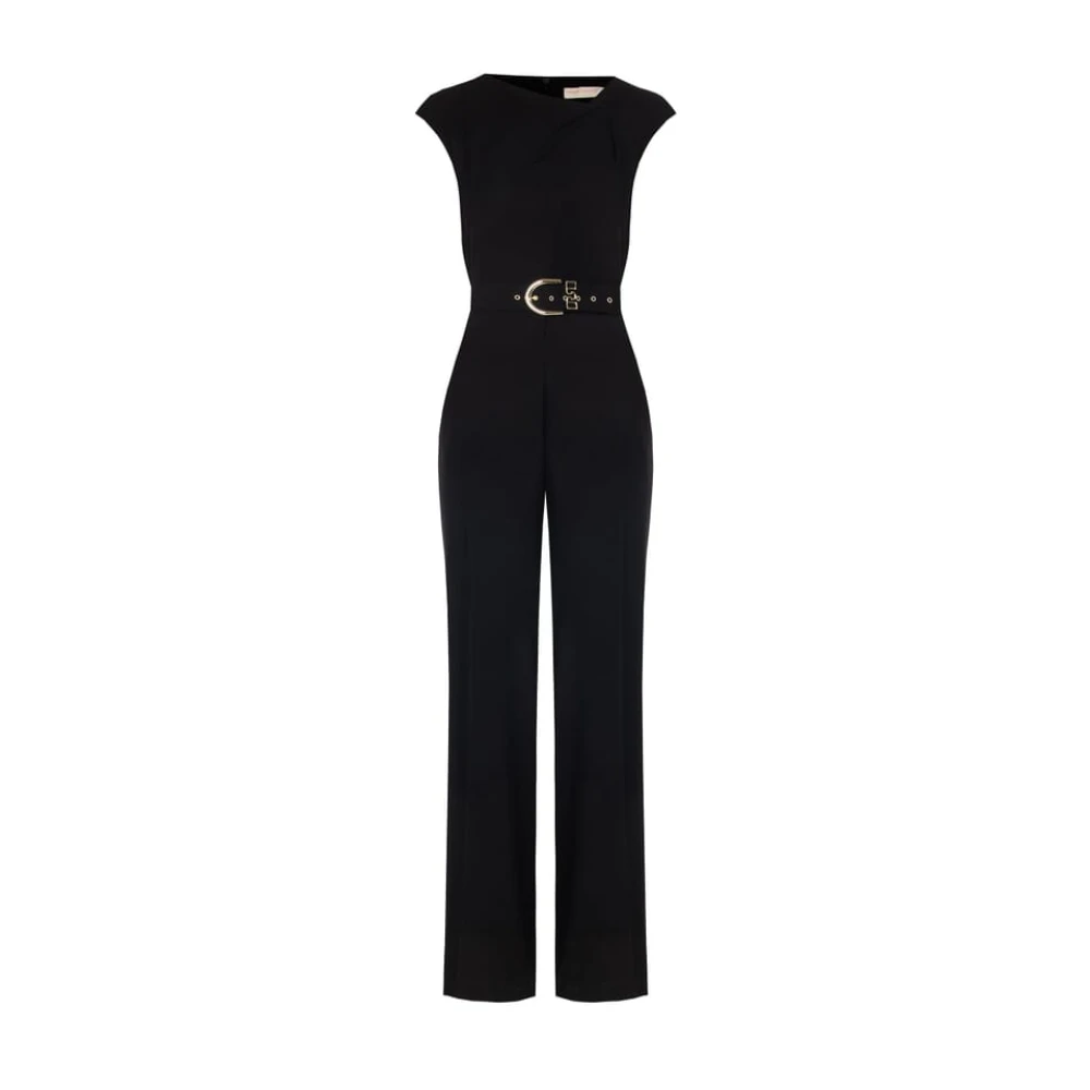 RINASCIMENTO Stromende jumpsuit met bijpassende riem Black Dames